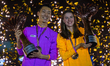 Sanghyeok Woo of South Korea and Yaroslava Mahuchiki of Ukraine celebrate with the trophy...