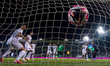 Michael Olunga (second from right) of Al Duhail FC scores a goal during the Qatar Cup Fina...