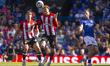 Sepp van den Berg of Brentford heads the ball during the Premier League match between Ipsw...
