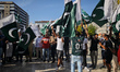 In Athens, Greece, on May 11, 2025, dozens of Pakistanis gather at Omonia Square, a centra...