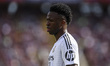 Vinicius Jr of Real Madrid plays during the LaLiga EA Sports match between FC Barcelona an...