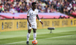 Vinicius Jr of Real Madrid controls the ball during the LaLiga EA Sports match between FC...