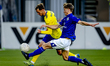 SC Cambuur Leeuwarden forward Remco Balk and FC Den Bosch defender Nick de Groot play duri...