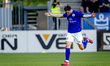 FC Den Bosch forward Byron Burgering scores the 1-0 and celebrates the goal during the mat...