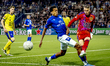 FC Den Bosch forward Denzel Kuijpers and SC Cambuur Leeuwarden goalkeeper Thijs Jansen par...