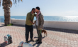 Fergie Chambers greets a Turkish coffee street vendor in Tunis, Tunisia, on February 8, 20...