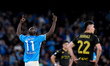 Romelu Lukaku of SSC Napoli celebrates after scoring first goal during the serie Serie A E...