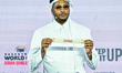 Former American basketball player and FIBA Global Ambassador, Carmelo Anthony, shows a res...
