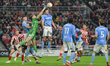 Coventry City's Ben Wilson punches clear during the Sky Bet Championship Play Off Semi Fin...