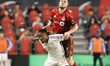 In Toronto, Ontario, Canada, on May 14, 2025, Toronto FC defender Kevin Long #5 jumps over...