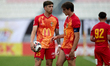 Neil Micallef and Alex Satariano of Birkirkara discuss before taking a free-kick during th...