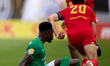 Cedric Serge Guy Yameogo of Floriana competes against Alex Satariano of Birkirkara during...