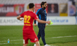 Stefano De Angelis, head coach of Birkirkara, reacts in celebration after the Meridianbet...