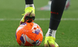 The official ball of LaLiga is used during the match between RCD Espanyol and FC Barcelona...