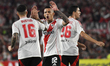 Fabricio Bustos and Kevin Castano of River Plate celebrate their team's second goal during...