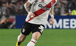 Franco Mastantuono of River Plate plays during the match between River Plate and Independi...