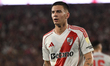 Franco Mastantuono of River Plate plays during the match between River Plate and Independi...