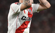Franco Mastantuono of River Plate plays during the match between River Plate and Independi...