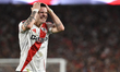 Franco Mastantuono of River Plate plays during the match between River Plate and Independi...