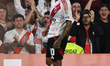 Manuel Lanzini of River Plate celebrates his goal during the match between River Plate and...