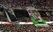 Fans of River Plate attend the match between River Plate (ARG) and Independiente del Valle...