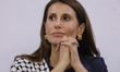 Nadya Rasheed (blue suit and keffiyeh), Palestinian ambassador to Mexico, is at the Nation...