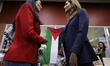 Gaby Jimenez, Federal Deputy for the MORENA party, and Nadya Rasheed, Palestinian Ambassad...