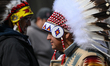 EDMONTON, CANADA - MAY 15:Hundreds of First Nations members and allies gather outside the...
