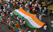 Supporters of India's ruling Bharatiya Janata Party (BJP) march through the streets in Kol...