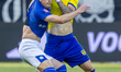Den Bosch player Konstantinos Doumtsios (left) and Cambuur player Bryant Nieling (right) d...