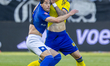 Den Bosch player Konstantinos Doumtsios (left) and Cambuur player Bryant Nieling (right) d...