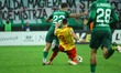 Mateusz Zukowski and Dusan Stojinovic participate in a match of the PKO Ekstraklasa betwee...