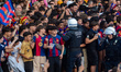 In Barcelona, Spain, on May 16, 2025, FC Barcelona celebrates their historic 2024-2025 sea...