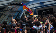 In Barcelona, Spain, on May 16, 2025, FC Barcelona celebrates their historic 2024-2025 sea...