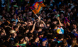 In Barcelona, Spain, on May 16, 2025, FC Barcelona celebrates their historic 2024-2025 sea...