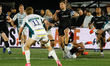 Ben Stevenson of Newcastle Falcons bursts through a tackle during the Gallagher Premiershi...