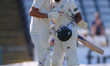 Haseeb Hameed of Nottinghamshire celebrates with Robert Lord during the first day of the R...