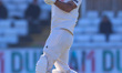 Brett Hutton of Nottinghamshire is struck on the helmet while batting during the first day...
