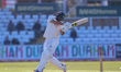 Brett Hutton of Nottinghamshire is struck on the helmet while batting during the first day...
