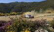 Ott Tanak (EST) and Martin Jarveoja (EST) drive a Hyundai i20 N Rally1 during SS5 Arganil...