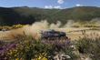 Gus Greensmith (GBR) and Jonas Andersson (SWE) drive a Skoda Fabia RS during SS5 Arganil o...