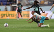 San Diego Wave FC defender Perle Morroni #75 goes down during action in the National Women...