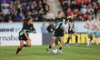 Gotham FC defender Lilly Reale #4 and forward Esther Gonzalez #9 participate in the Nation...