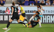 Gotham FC defender Jess Carter #27 and San Diego Wave FC midfielder Delphine Cascarino #20...