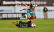 San Diego Wave FC forward Gia Corley #11 and Gotham FC forward Sarah Schupansky #11 partic...