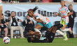 San Diego Wave FC defender Perle Morroni #75 and Gotham FC midfielder Stella Nyamekye #90...