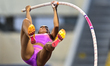 Gabriela Leon of the United States competes in the women's Pole Vault final at the Diamond...