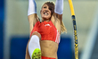 Molly Caudery of Great Britain competes in the women's Pole Vault final at the Diamond Lea...