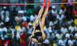 Alysha Newman of Canada competes in the women's Pole Vault final at the Diamond League Doh...