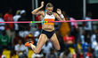 Katie Moon of the United States competes in the women's Pole Vault final at the Diamond Le...